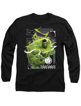 Unisex Rivals Bruce Banner Hulk Smash Long Sleeve T-Shirt, Black Size: Medium - Black - Size: M - Marvel - FashionsVida