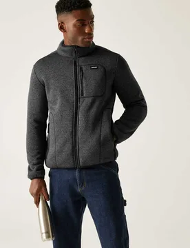 Barlee Zip Up Funnel Neck Fleece Black male - Regatta - FashionsVida