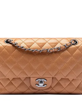 Medium Classic Metallic Caviar Double Flap - Chanel - FashionsVida