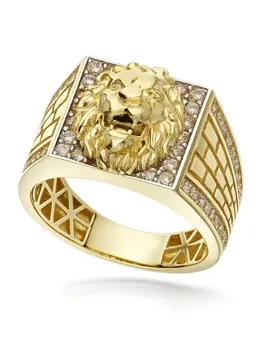 Anello Uomo Oro Giallo Testa di Leone GL102462
