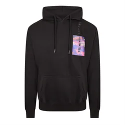 Mens Future Hooded Neck Long Sleeve Sweatshirt In Black - Size Small