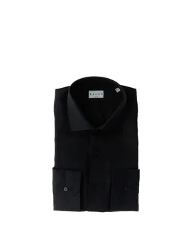 XACUS Camicia in lino NERO 41 - Xacus - FashionsVida