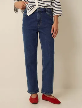 Straight Leg High Waisted Jeans Blue female - Monsoon - FashionsVida