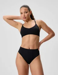 Solid High Waisted Bikini Bottoms Black female