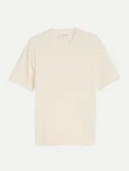 Knit t-shirt with rib structur Beige M
