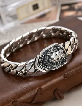 New Arrival Bold Lion Bracelet for Men, Punk Rock Cuban Chain, Personalized Fashion Jewelry - Aliexpress - FashionsVida