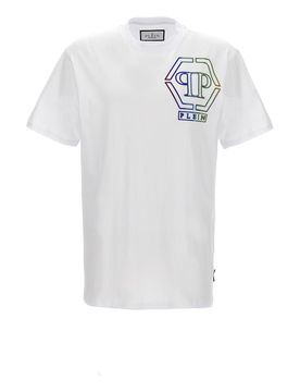 T-shirt con logo strass