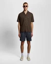 Men's Linen Blend Stripe Shorts in Navy