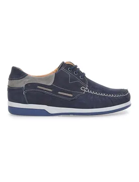 Stringate Blu con Tomaia in Vera Pelle Nabuk 3410 44 - JERPOINT - FashionsVida