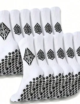 Pares de calcetines de fútbol para hombre, calcetines cortos gruesos de tela de toalla de corte bajo y corte alto para pareja antideslizantes, calcet - Shein - FashionsVida