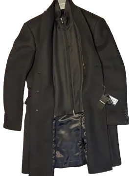 Emporio Armani Single Breasted Virgin Wool Coat - Giorgio Armani - FashionsVida