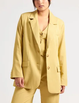 Women's Oversized Blazer in Light Green Size: 12 - Light Green - Size: 12 - Urban Bliss - FashionsVida