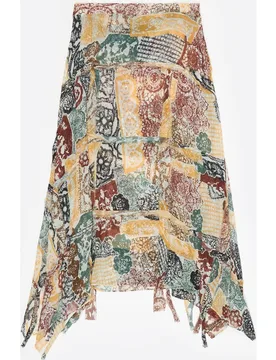 Falda fluida irregular desflecada lace - Bimba y Lola - FashionsVida