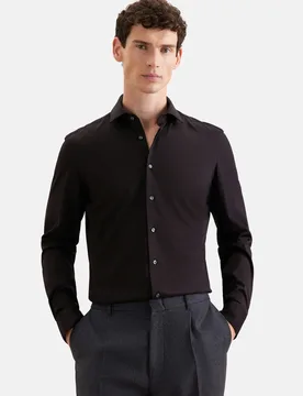 Shaped Jerseyhemd Uni Schwarz 40 - Seidensticker - FashionsVida