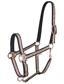 Halfter SHINE schwarz/roségold Pony