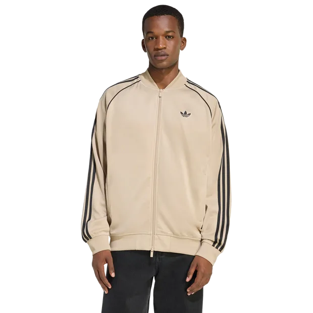 Adicolor Men Track Tops - Beige - Size S - Poly Mesh - Beige - Size: Small - Adidas - FashionsVida