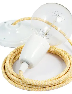 Cables Suspension Luminaire Rz10 Zigzag 2 M Yellow / White One Size - Creative - FashionsVida