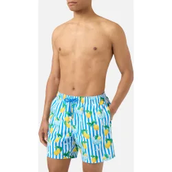 Bañador de hombre estampado rayas, limones y gin tonic