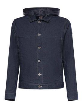 Giubbotto In Jeans Con Cappuccio Removibile