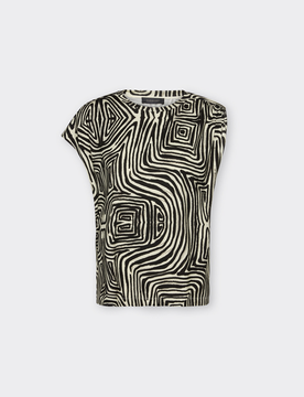 ELENA MIRO top asimmetrico donna nero-bianco