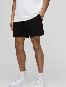 Men's Lightweight Essential Relaxed Fit Short Length Shorts Black Size Large Black L - boohooMAN - FashionsVida