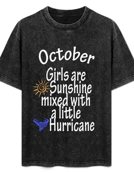 October Girls are sunshine mixed with a little hurricane T-Shirt Big and Tall Basic Tee Shirt - Aliexpress - FashionsVida
