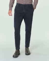 Pantalone chino blu in cotone stretch a trama diagonale