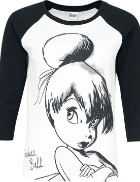 Disney T-Shirt - Tinker Bell - Sketch - S bis XXL - für Damen - Größe S - weiß/schwarz - EMP exklusives Merchandise! - Frauen - female - Peter Pan - FashionsVida