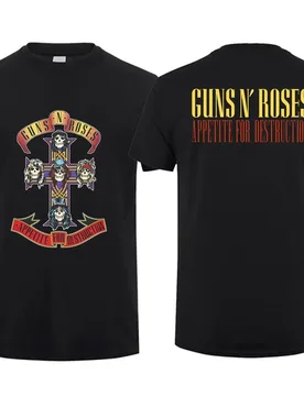 Cotton T shirt Appetite for Destruction By Guns N' Roses Black T Shirt Cool Tee Hip Hop Streetwear - Aliexpress - FashionsVida