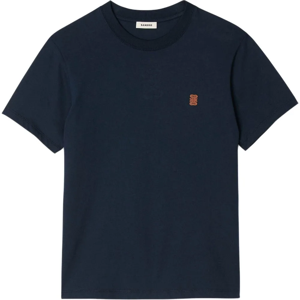 Sudadera sin capucha de hombre con parche de cuero y cuello redondo - sandro - FashionsVida