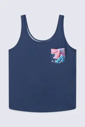 Brooke Womens Printed Loose Tank - Navy - Navy - Size: 12