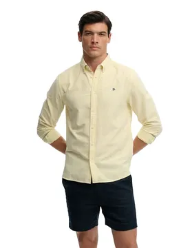 Camicia A Maniche Lunghe Preppy Oxford Lemon Stripe XL
