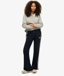 Superdry Damen Athletic Jogginghosen mit Streifen und Schlag Navy - Größe: 40