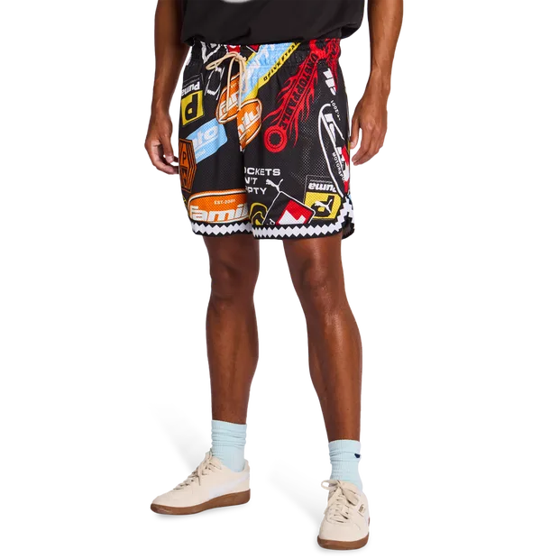 Melo Men Shorts - Black - Size S - Poly Mesh - Black - Size: Small - Puma - FashionsVida