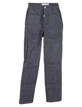 Preloved High-Rise Hidden-Buttoned Jeans in Grey Cotton Denim - Grey - Size: 32 - Loewe - FashionsVida