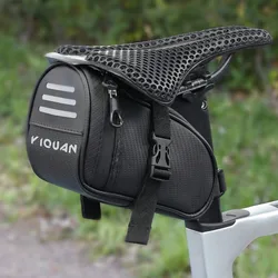 Pieza Bolsa de cola para bicicleta, bolsa de asiento trasero para bicicleta de montaña y carretera, kit de herramientas portátil mini, bolsa de sill