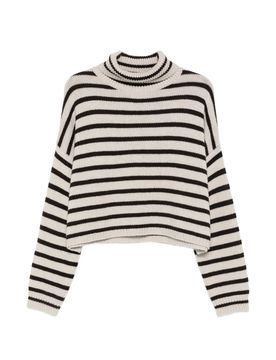 Striped Cashmere Turtleneck Sweater