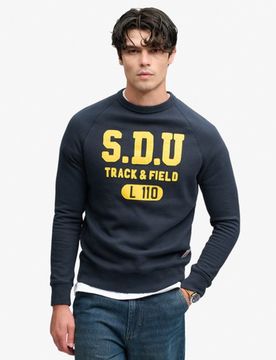 Superdry Herren Athletic Sweatshirt mit Lockerer Passform Navy - Größe: M