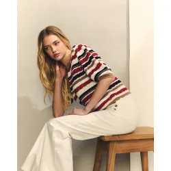 Jersey de punto de mujer con calados