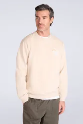 Circle Mountain Crew Neck Sweatshirt - Beige