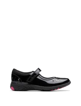Leather Riptape School Shoes (8 Small-2½ Large) Black Unisex - Clarks - FashionsVida