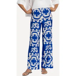 Pantalón de mujer de punto circular estampado