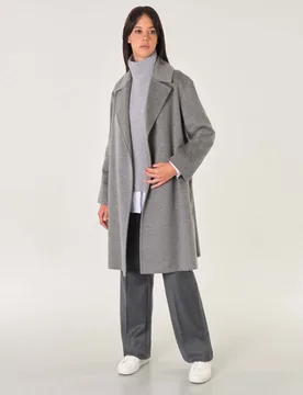 Cappotto lungo a vestaglia Studio color cacha in drap di puro cashmere con rever ampio - Max Mara - FashionsVida