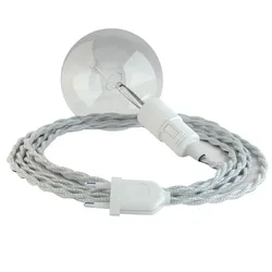 Cables Suspension Luminaire Tm02 3 M Silver / White One Size