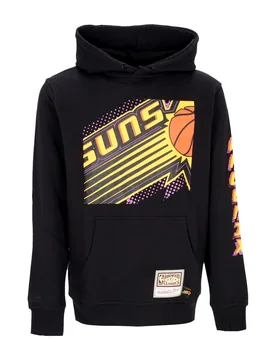 Felpa Cappuccio Uomo Nba Big Face 7.0 Hoodie Phosun Black - Mitchell & Ness - FashionsVida