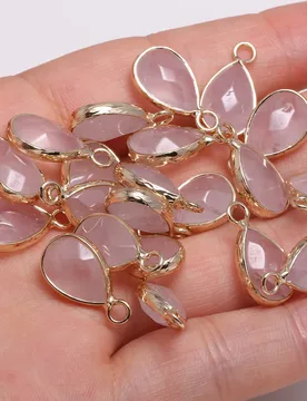 Natural Stone Faceted Rose Quartzs Pendant Water drop shape Exquisite Charms for Jewelry Making Diy earring necklace accessories - Aliexpress - FashionsVida