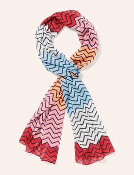 Swiss Cotton Zick Zack-Schal, , Farbe Rot, 01, reine Baumwolle leicht und weich Damen - Walbusch - FashionsVida