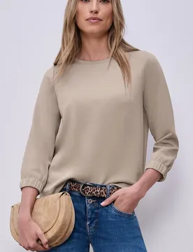 Arm Shirt im Silk-Look female Beige