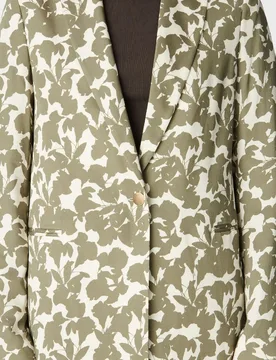 Blazer de mujer con estampado vegetal y cierre de botón - IKKS - FashionsVida