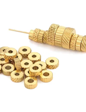 PCs Stainless Steel Beads Flat Disc Grid Line Texture Spacer Bead For Jewelry Making Gold Color Diy Necklace Bracelet Supplies - Aliexpress - FashionsVida